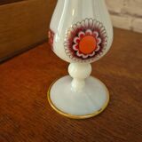Large opaline vase decorated vintage 70s