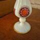 Large opaline vase decorated vintage 70s