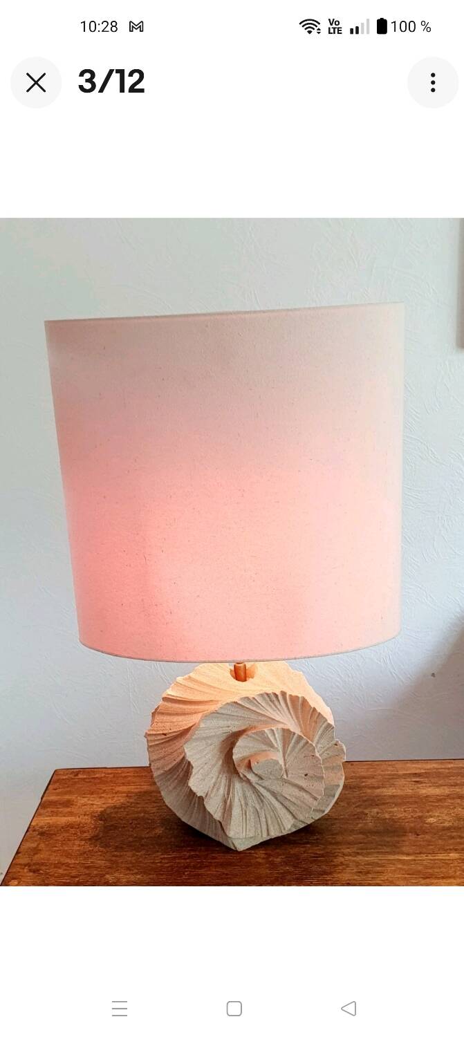 Large 1980s natural stone sculpture lamp.