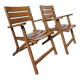 Lot de 2 fauteuils pliants vintage en bois