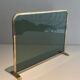 Single Panel Fire Screen in Tinted Green Glass with Brass Frame
