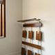 Vintage teak wall coat rack
