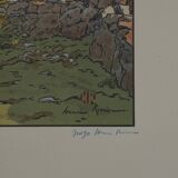 Lithograph by Henri Rivière, Old Mill in Loguivy