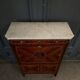 Louis XVI period secretary in monogram marquetry and white marble