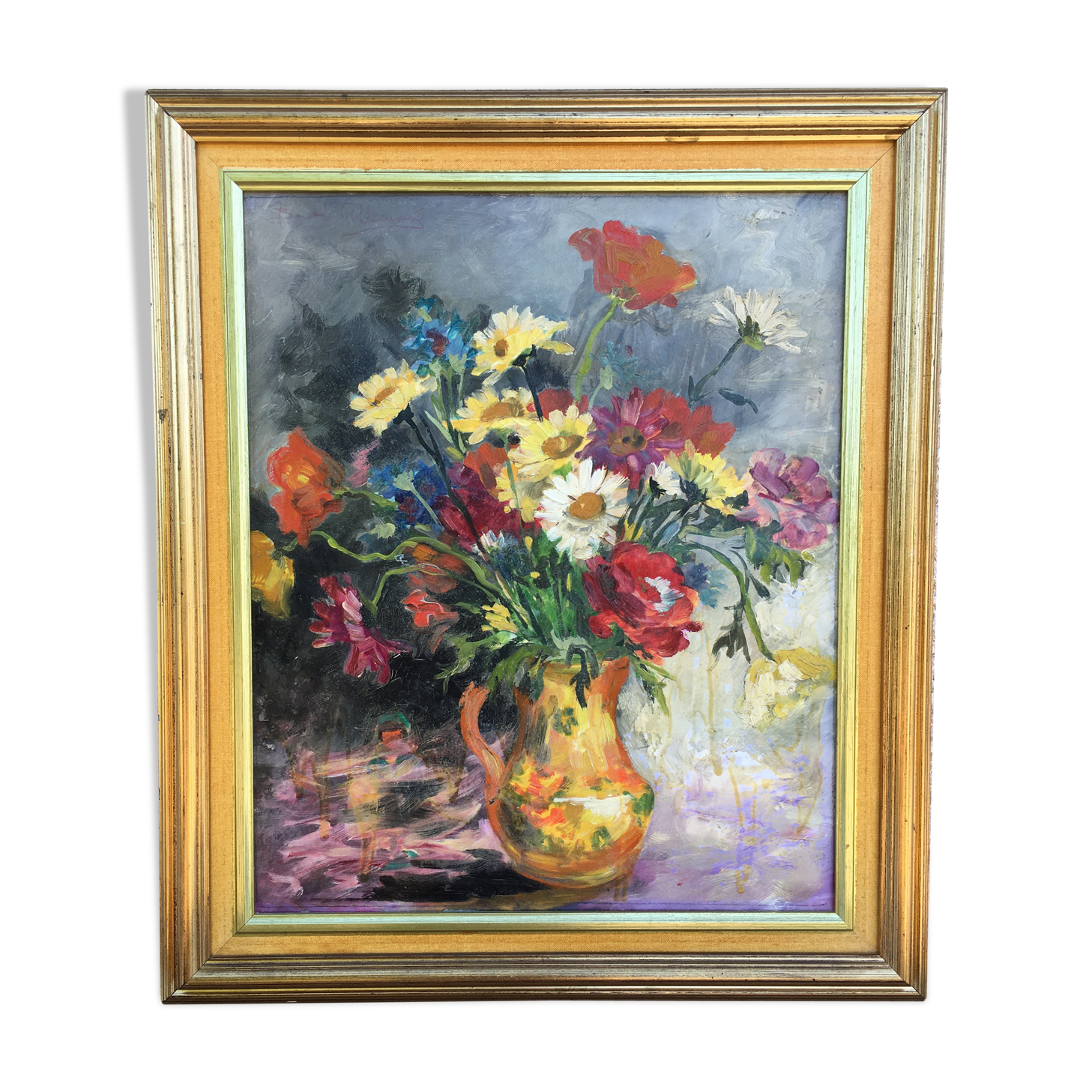 Painting on wood bouquet of flowers