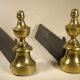 Pair of brass chenets