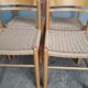 Serie 4 chairs wood and rope ep 1970/80 design