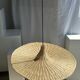 Large suspension, rattan luminaire in hat shape D:80cm