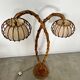 Ancien lampadaire bambou et rotin design années 60 Louis Sognot vintage lampe