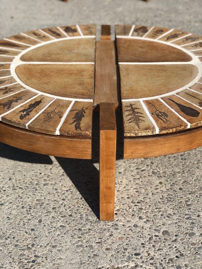 Coffee table Roger Capron ceramic top model Vintage coffee bean 1960