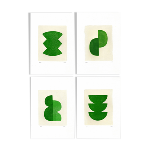 ensemble de 4 peintures - vertes