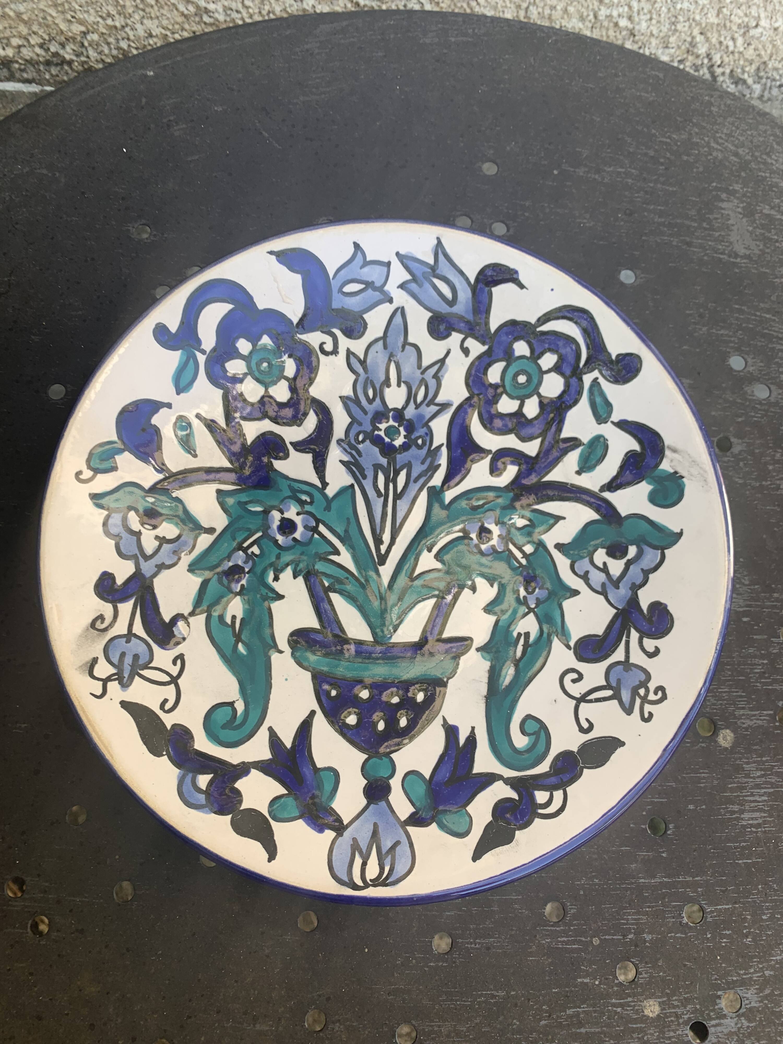 Small oriental plate, decorative, handmade, vintage and collector