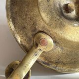 Antique solid bronze hand candlestick