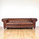 Chesterfield canapé in vintage brown leather