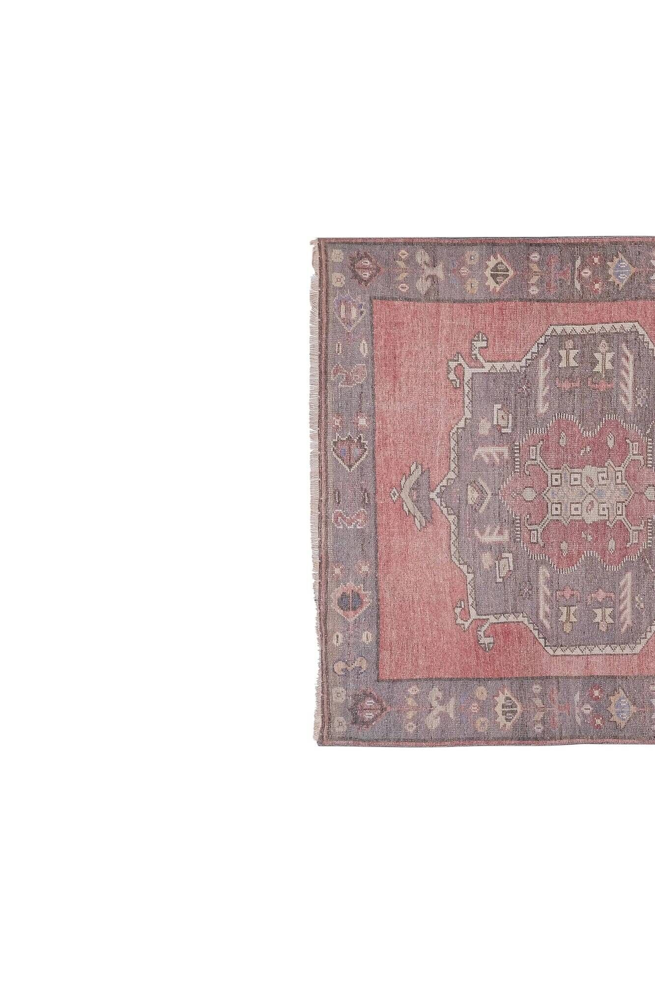 Vintage Turkish handmade rug 146x338 cm