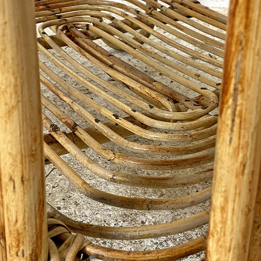 Vintage rattan coffee table 60's