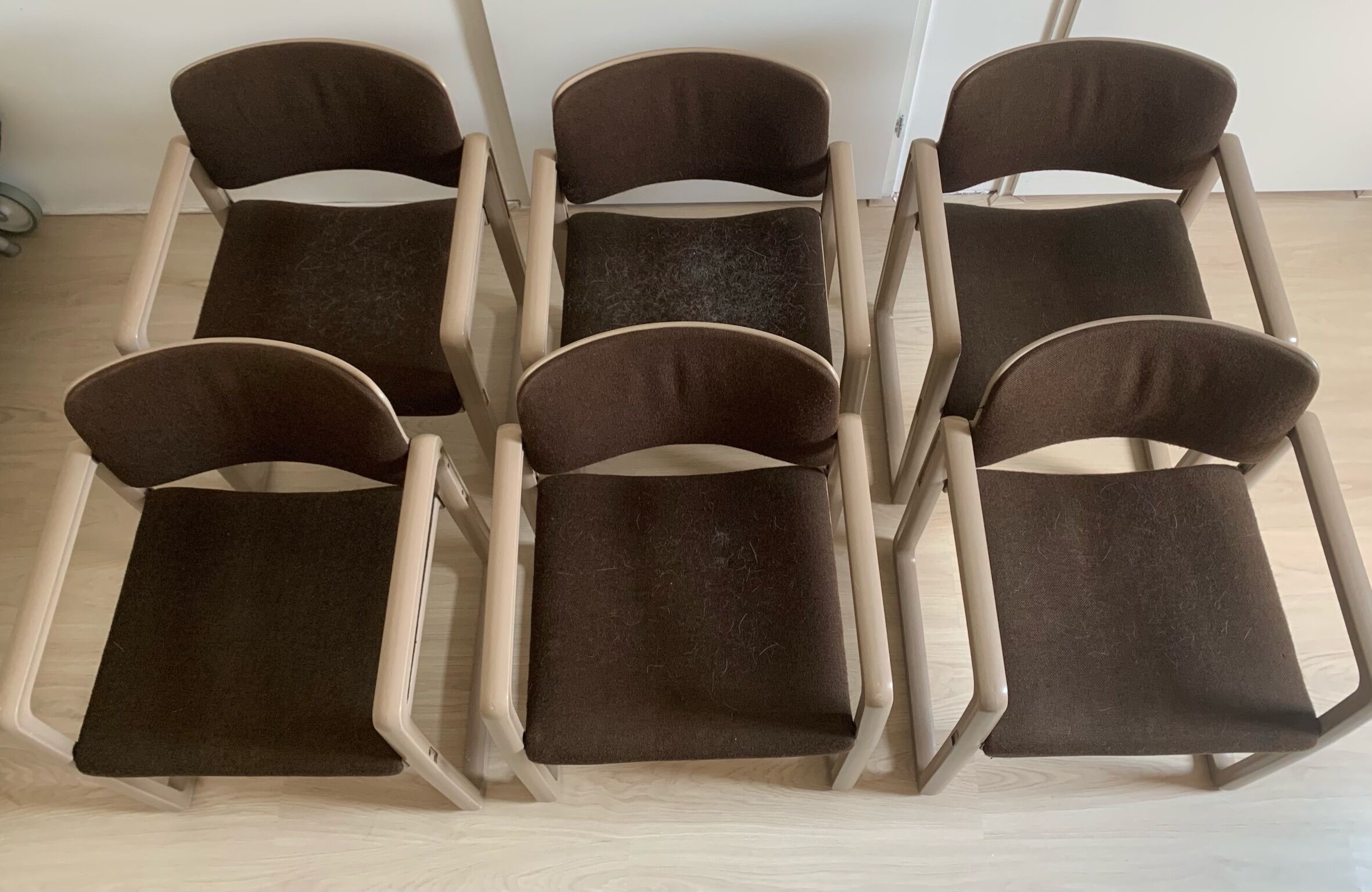 Set of 6 kembo (gispen) ypsilon dining chairs