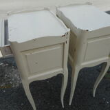 Pair of white lacquered bedside tables