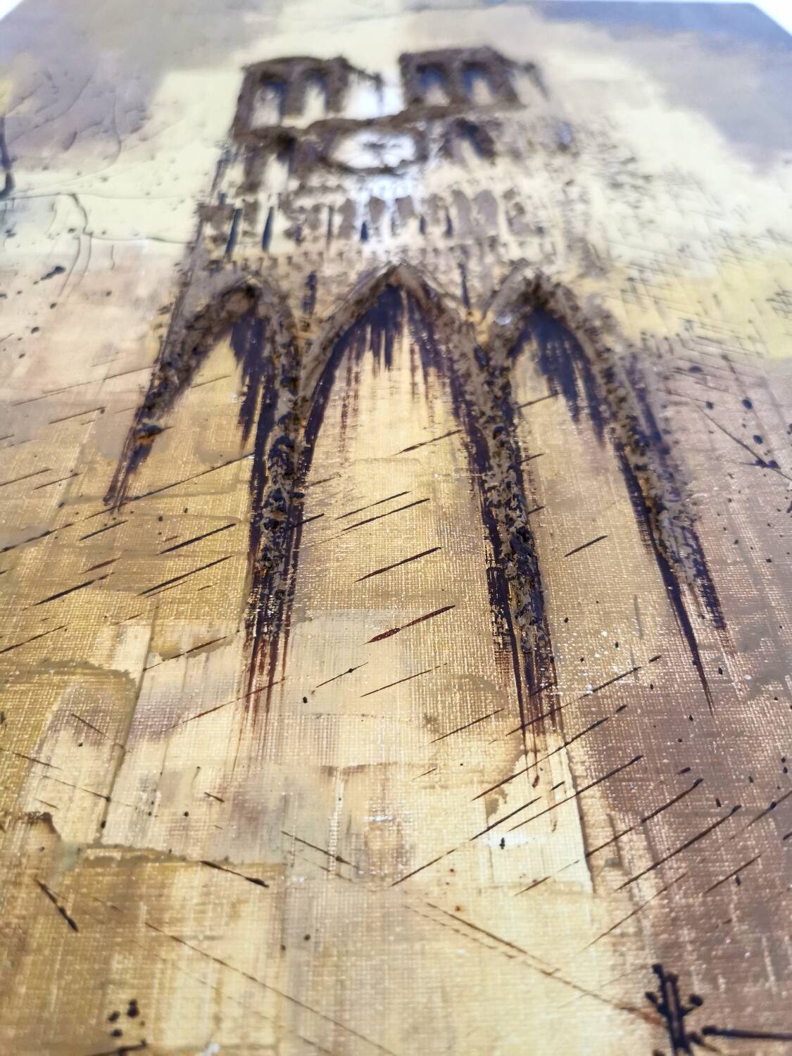 Notre Dame painting original signed 1964