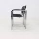 Lot de 2 chaises italiennes modernes en cuir et acier chromé des années 1980