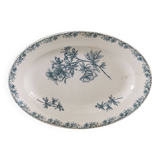 Old oval ceramic dish from Sarreguemines Flore model
