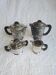 Art Deco tea and coffee service in silver-plated metal and Bakelite, 1930s