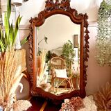 Vintage carved wooden mirror 110x58