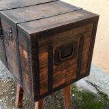 Small oak safe with iron reinforcements, 19th century