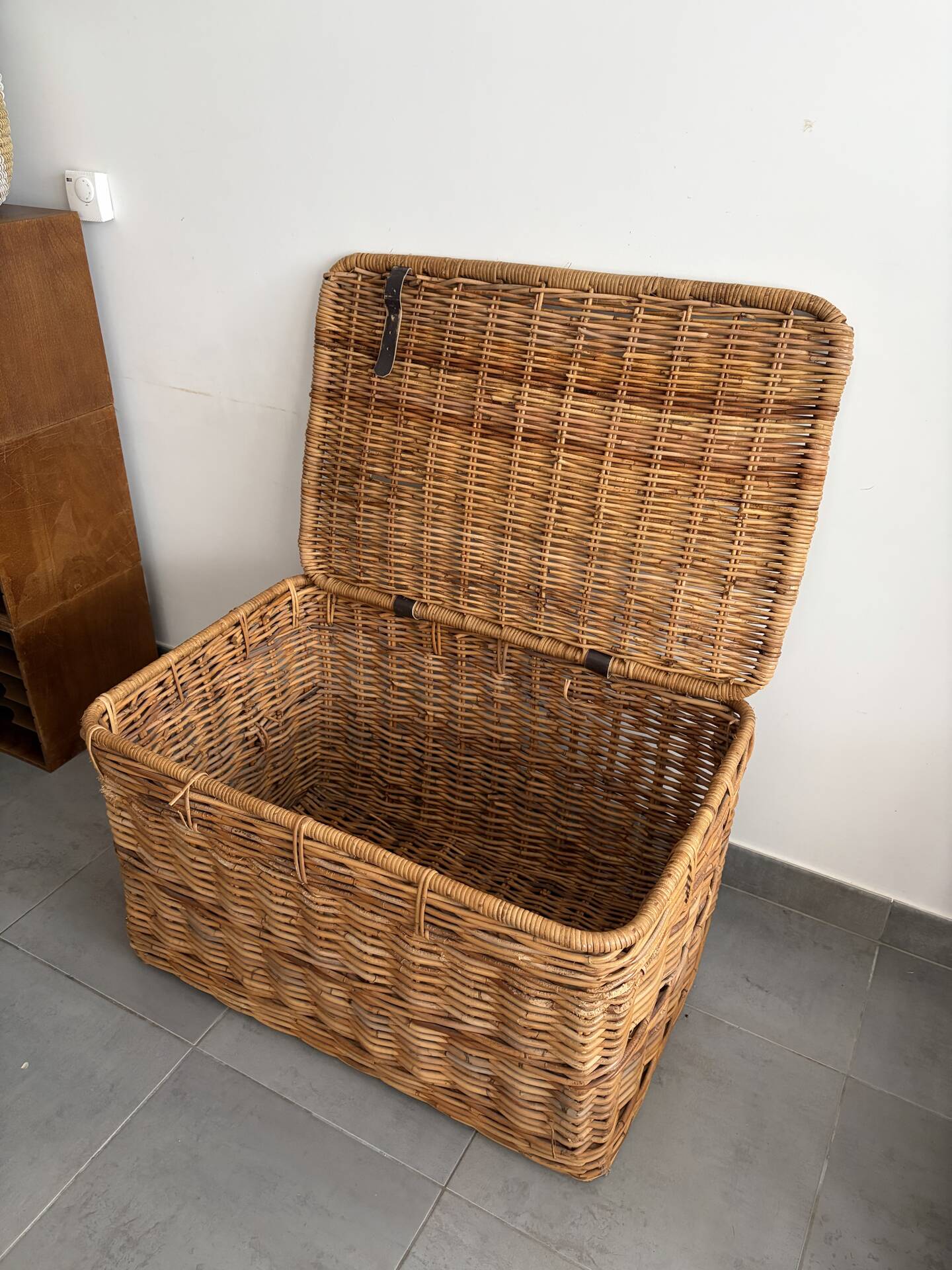 Large vintage wicker trunk