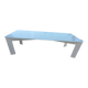 Table basse en verre et métal blanc cassé