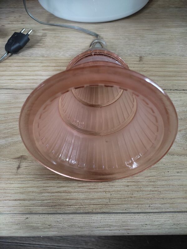 Walkaround lampshade glass paste pink old vintage flea