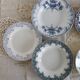 6 mismatched vintage iron earthenware plates