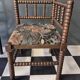 Old pair of corner chairs known as 'fireplace corner' armchairs.