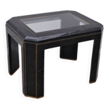 Table d’appoint en marbre vert tesselée, verre et laiton, 1960