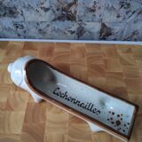 Pig sausage dish in beige and enamelled brown ceramic - aperitif - aperitif