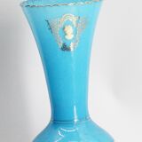 Golden opaline blue vase