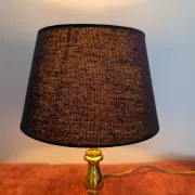 Brass lamp with black fabric shade