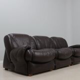 Vintage modular leather sofa 1970s