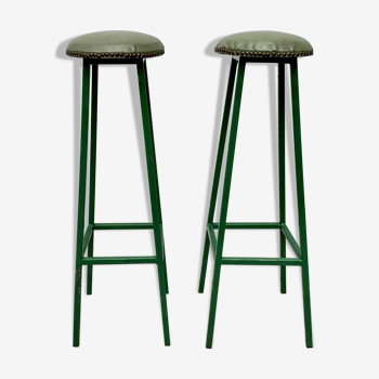 Pair of Vintage Bar Stools Kitchen Stools #D152