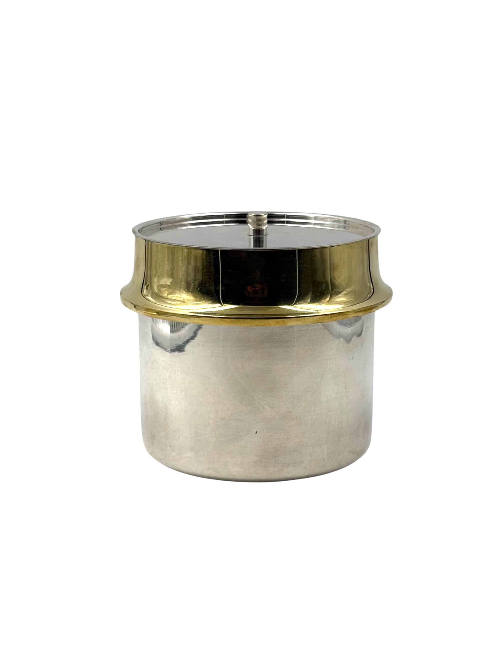 Hollywood regency gold Ice Bucket, Italy ca. 1980s