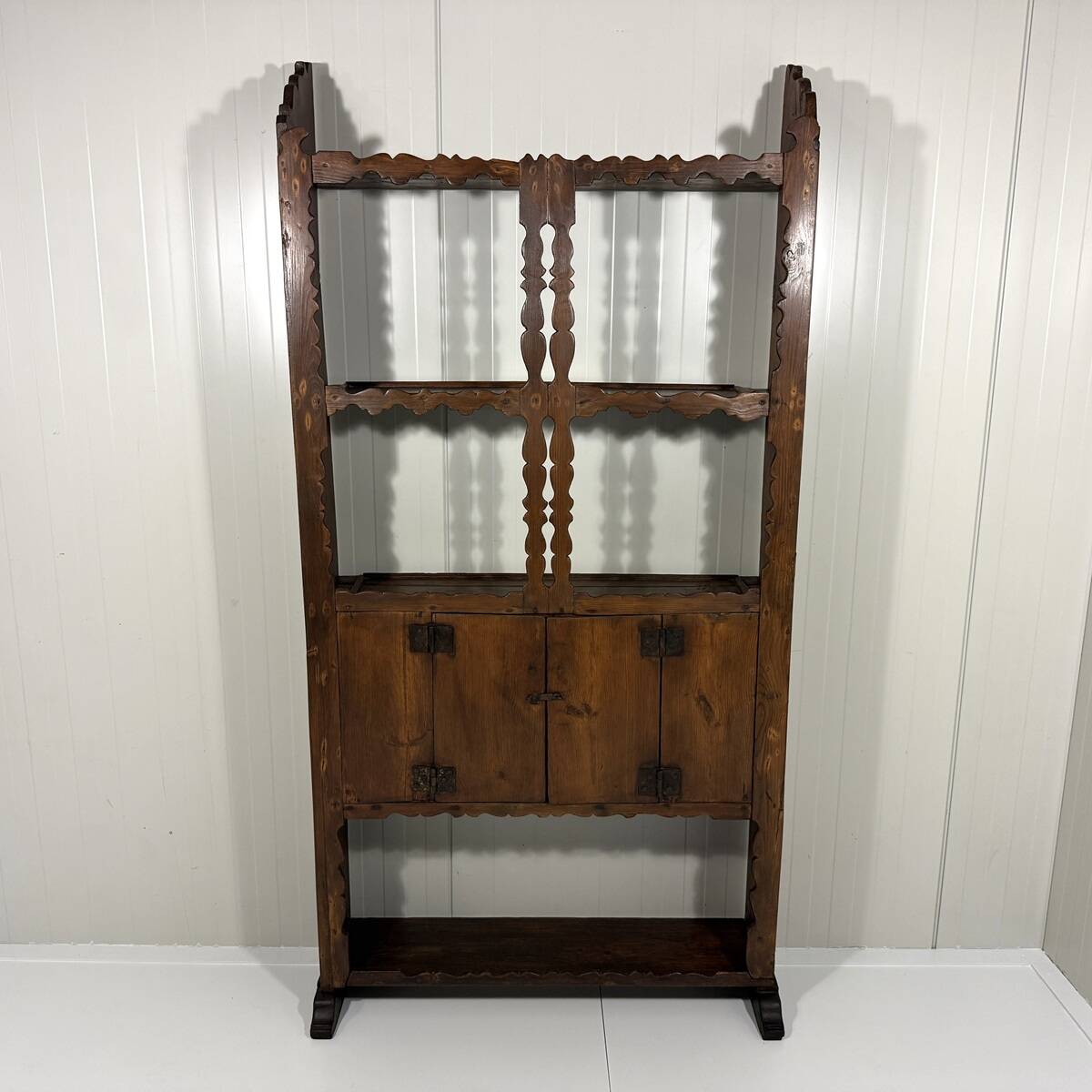Antique rustic wall unit plate cabinet 1900