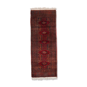 Vintage carpet uzbek bukhara handmade 61cm x 162cm 1970s
