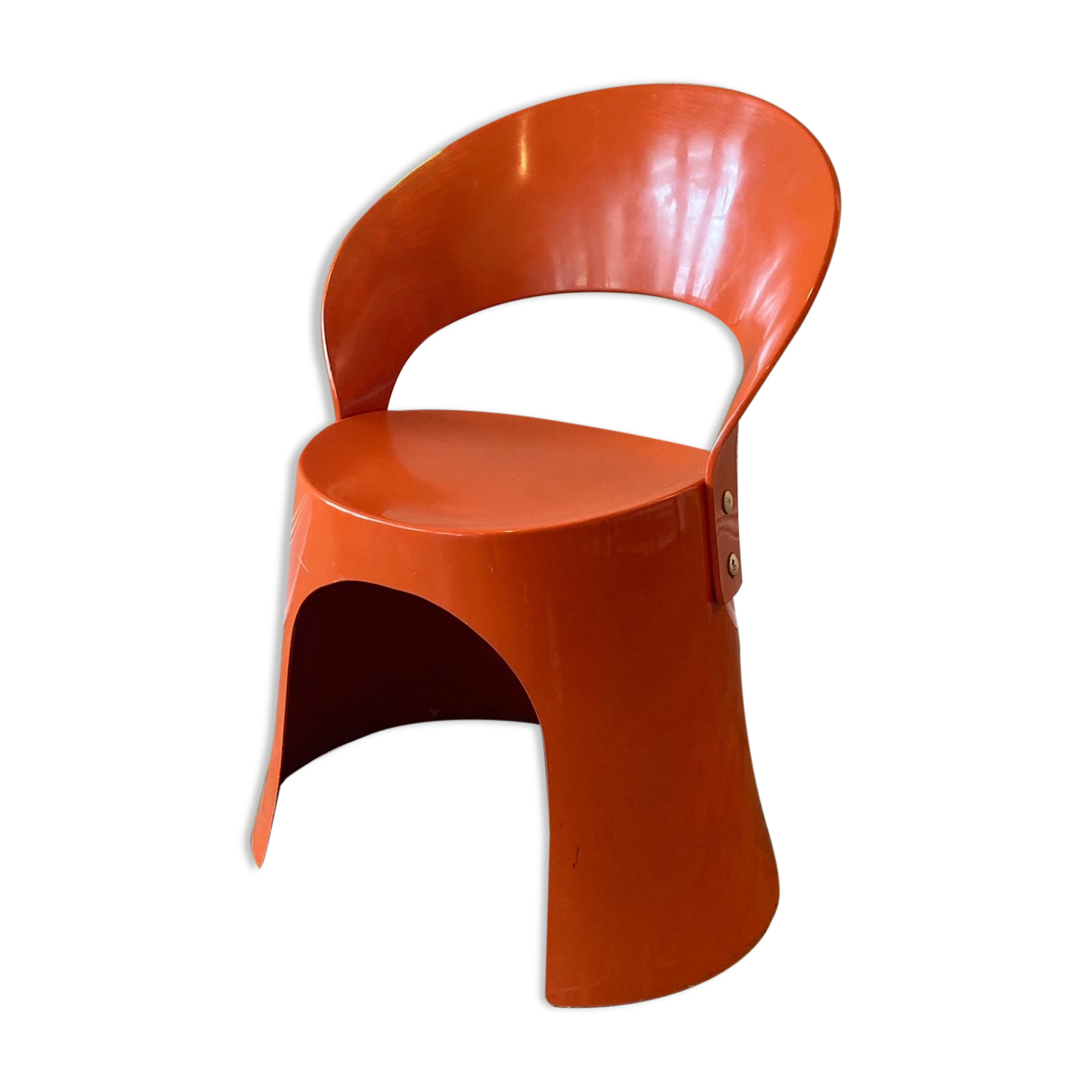 Nanna Ditzel, chair model OD 5301 in orange lacquered fiberglass