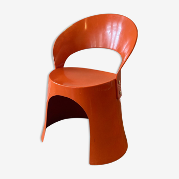 Chaise modèle OD 5301 Nanna Ditzel, en fibres de verre laqué orange