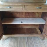 Art Deco two-body sideboard in natural chestnut.