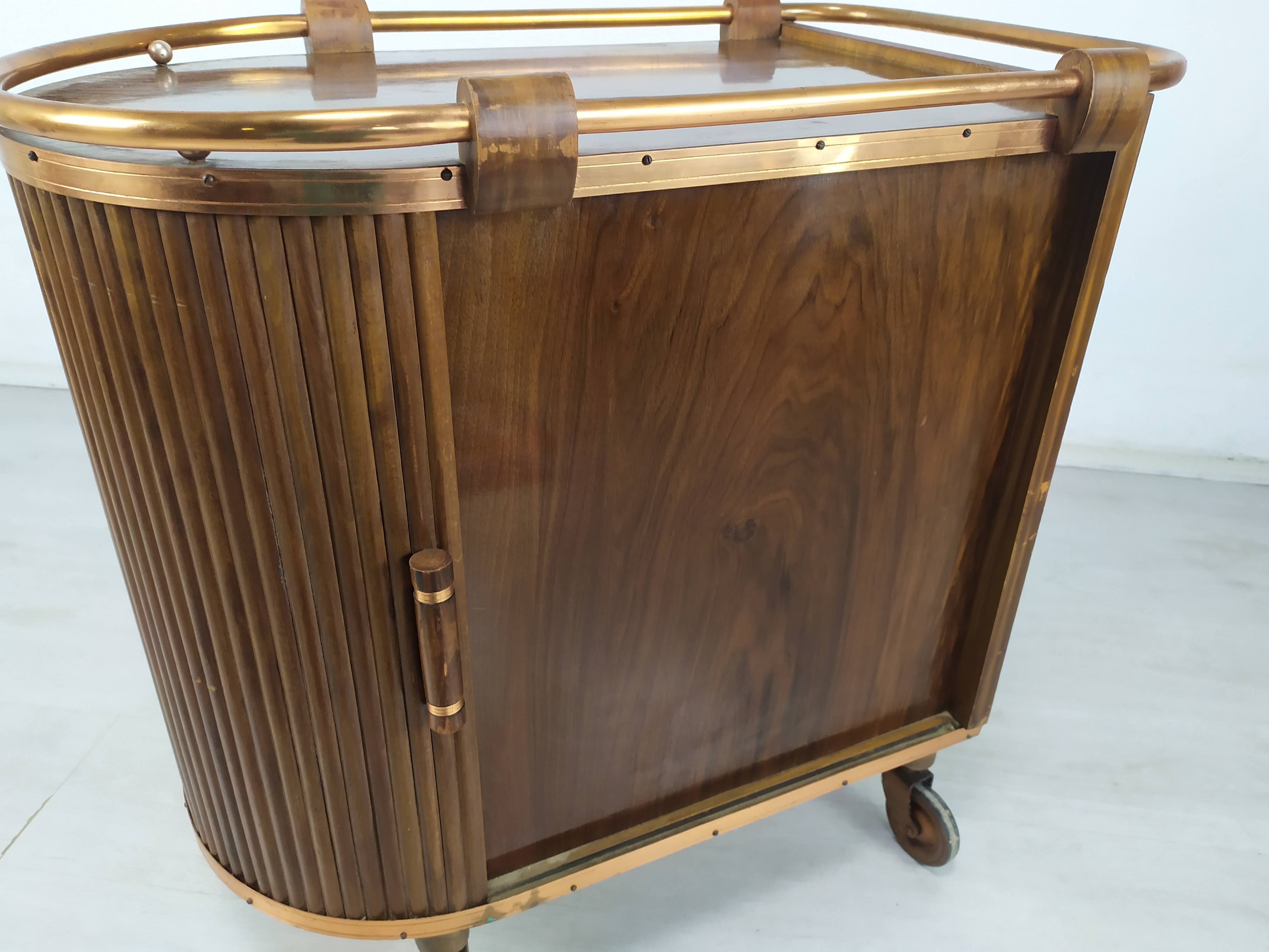 Rolling service art deco bar