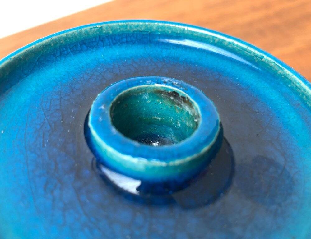 Danish ceramic candlestick from the mid-century by Herman A. Kähler for Hak, 1960s.