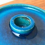 Danish ceramic candlestick from the mid-century by Herman A. Kähler for Hak, 1960s.