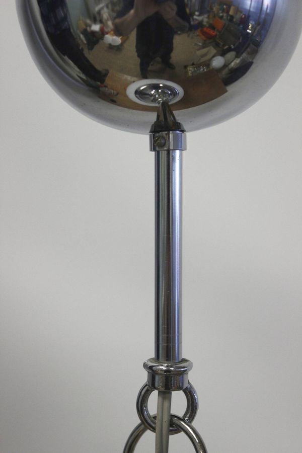 Lustre ampoule vintage opaline & chrome 1960s