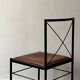 Set of 2 Italian chairs in black metal/cognac leather Arrben, Italy 1970.